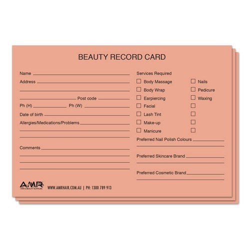 Salon Client Cards Hair