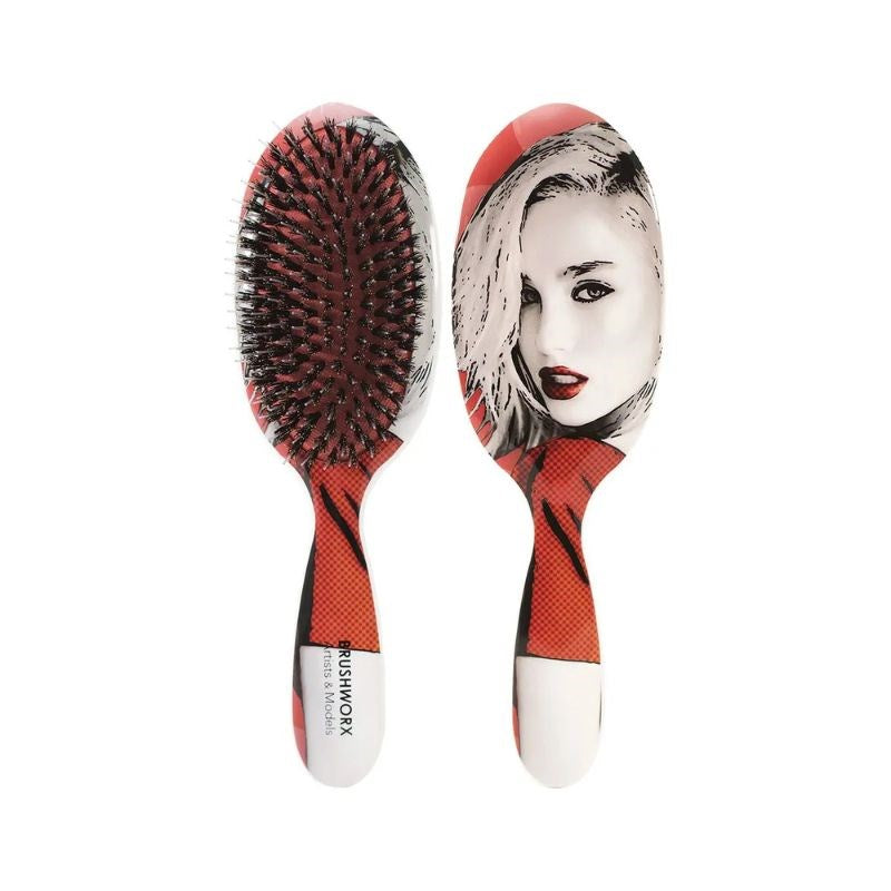 Brushworx Artists and Models Cushion Hair Brush Big Red