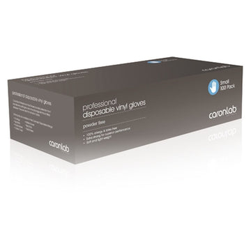 Caronlab Disposable Vinyl Gloves Free Powder Small - White 100 Pack