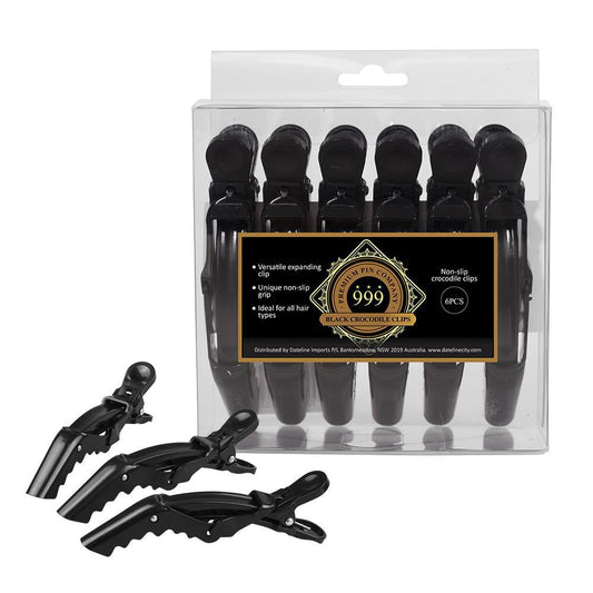 999 Crocodile Clip Black 6 Pack