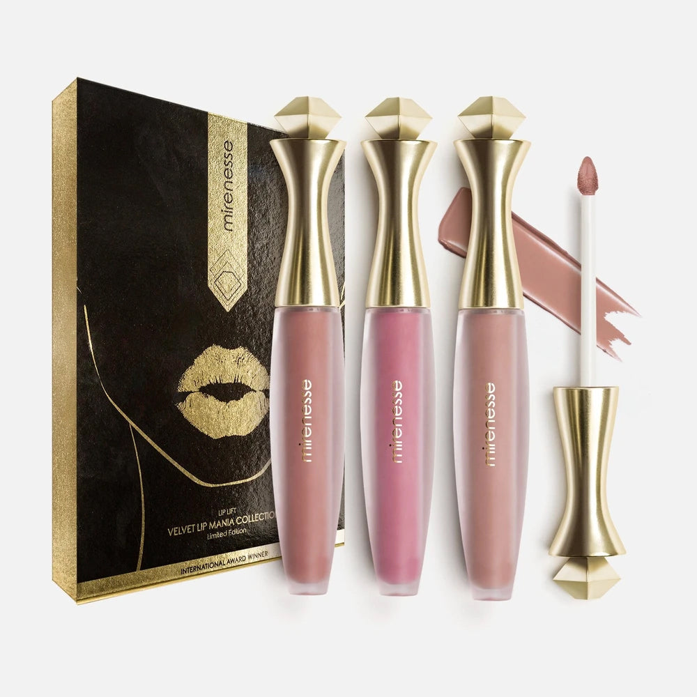 Mirenesse I'm Not Naked Velvet Kiss Liquid Lip Kit - 3PC Full Size