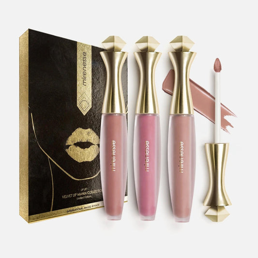 Mirenesse I'm Not Naked Velvet Kiss Liquid Lip Kit - 3PC Full Size