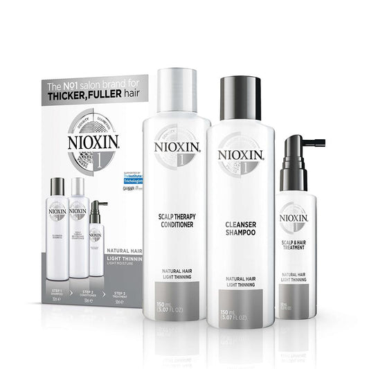 Nioxin System 1 Trial Kit 150ml for Natural Hair with Light Thinning