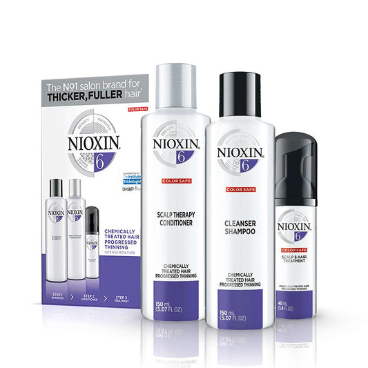 Nioxin System 6 Trial Kit 150ml for Chemically Treated Hair with Progressed Thinning