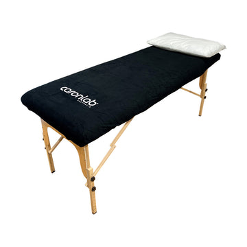 Caronlab Professional Washable Fitted Bed Cover Size 190 x 70cm - Black