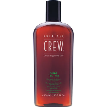 American Crew 3 In 1 Tea Tree Shampoo Conditioner Body Wash 450ml