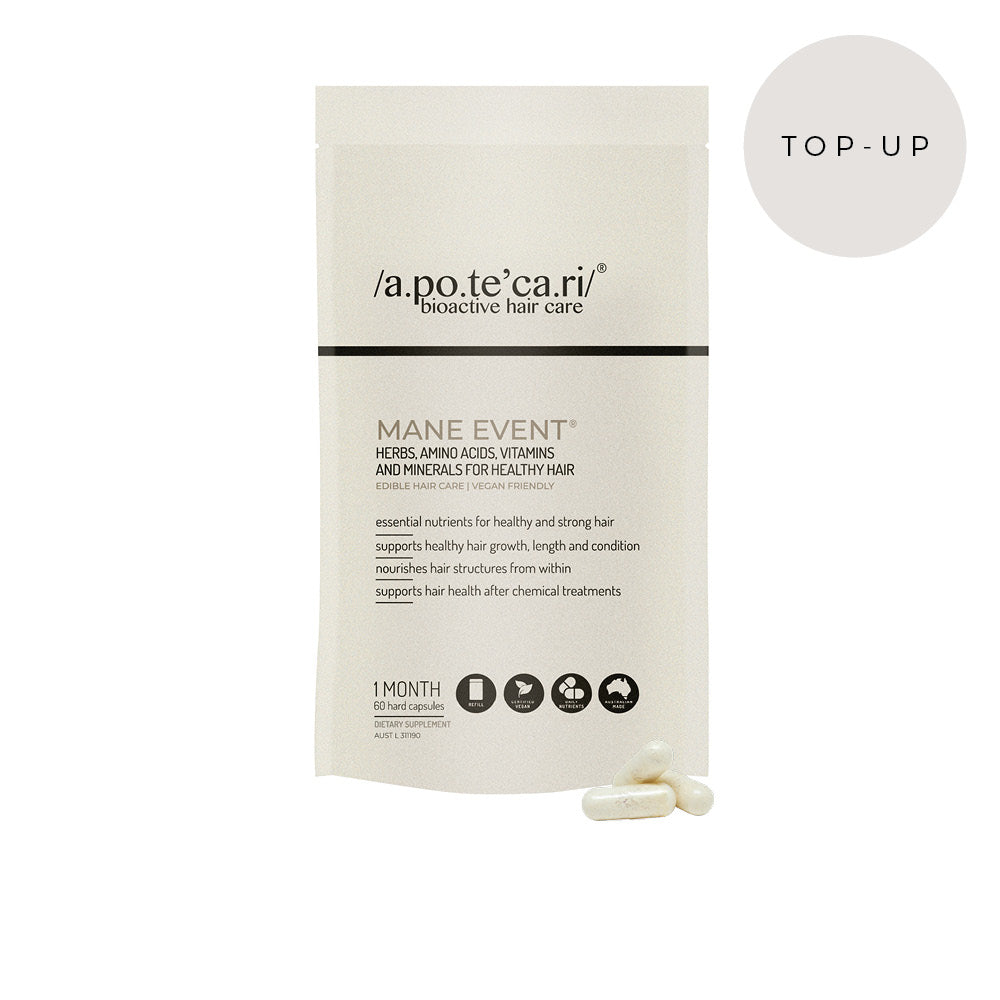 Apotecari Mane Event for Intensive Hair Growth bottle 60 capsules and 2x refill 60 capsules