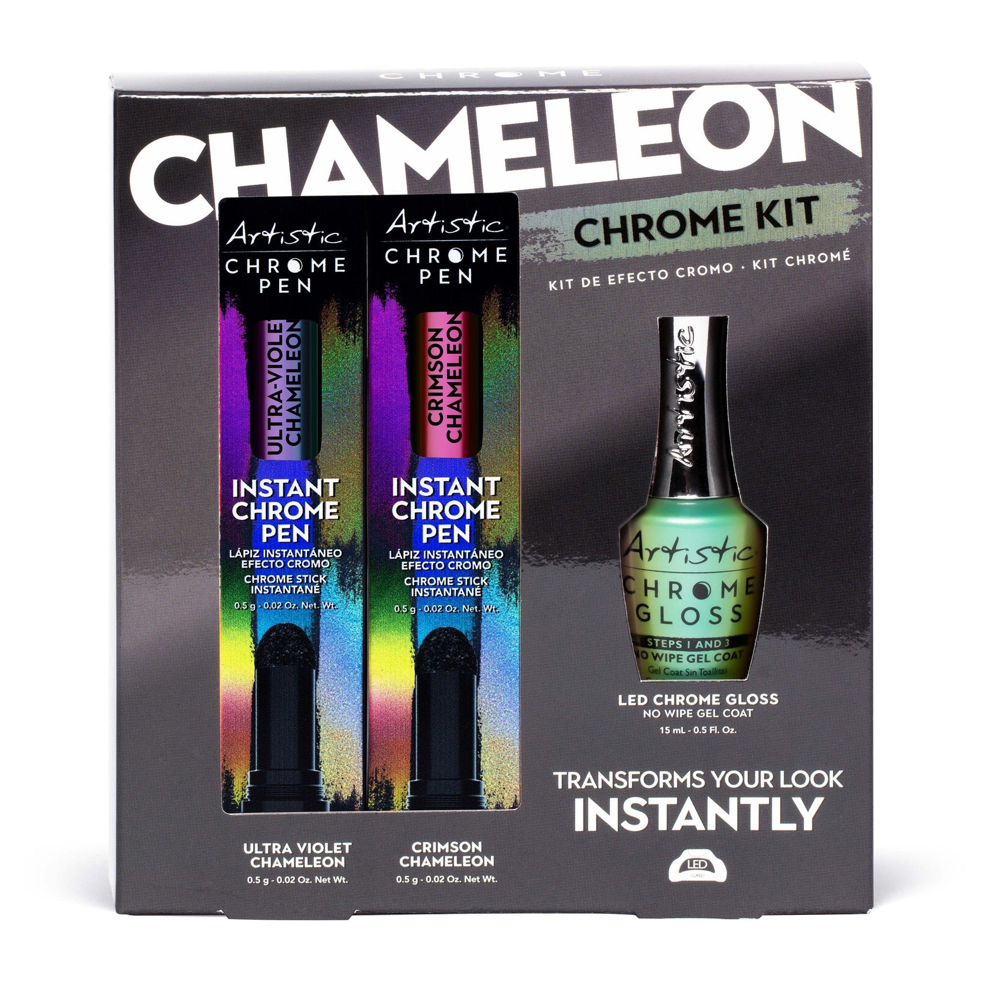 Artistic Nail Design Chrome Kit Mirror Opal Look