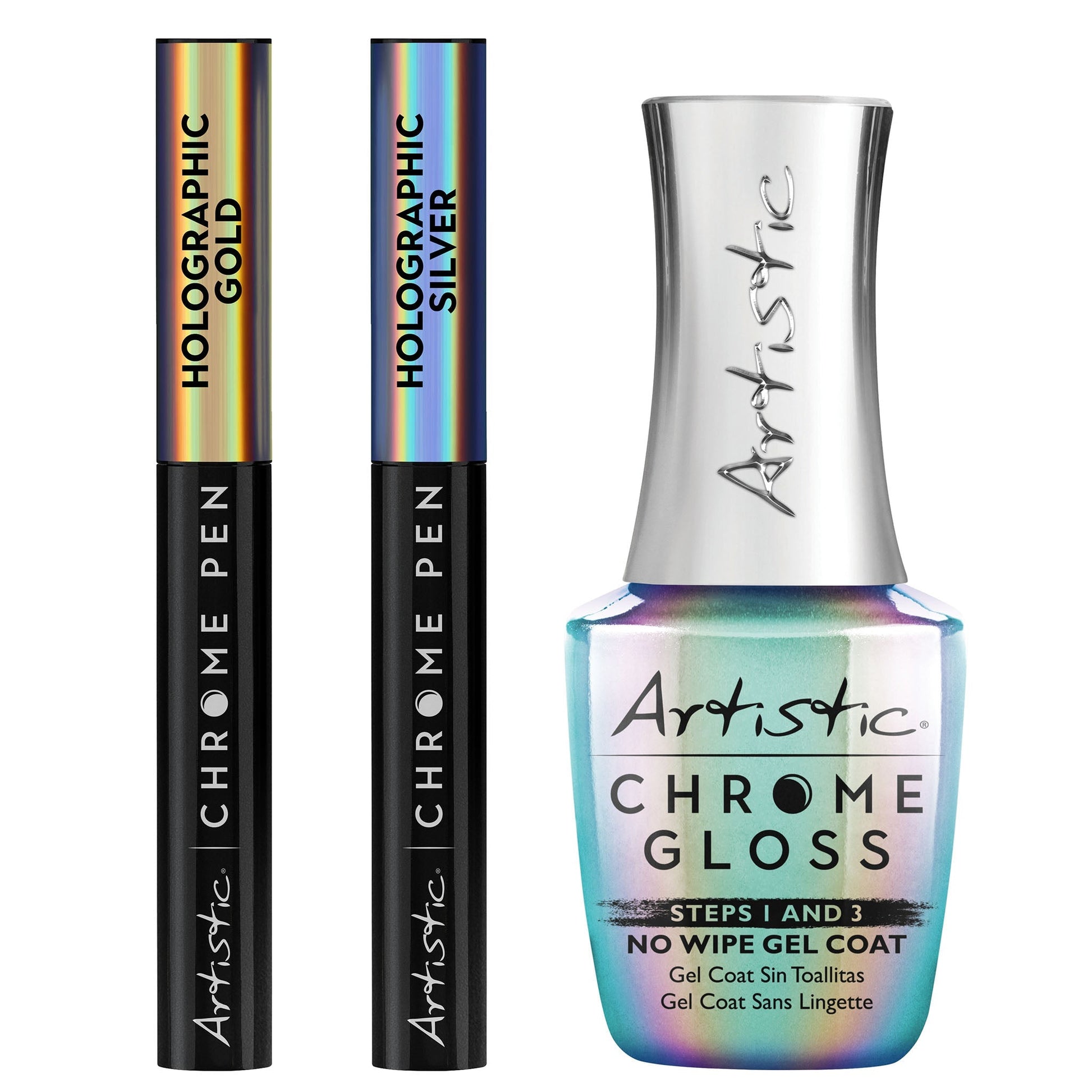 Artistic Nail Design Chrome Kit Chameleon Look