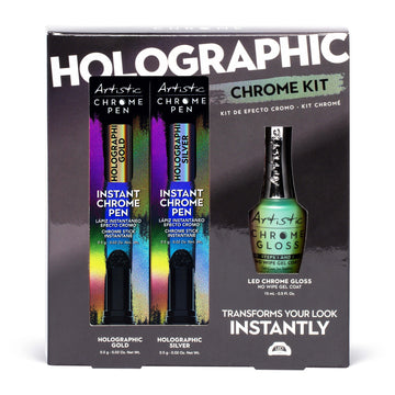 Artistic Nail Design Chrome Kit Holographic Look