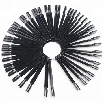 Black Nail Tip Ring Colour Chart 50 Pieces