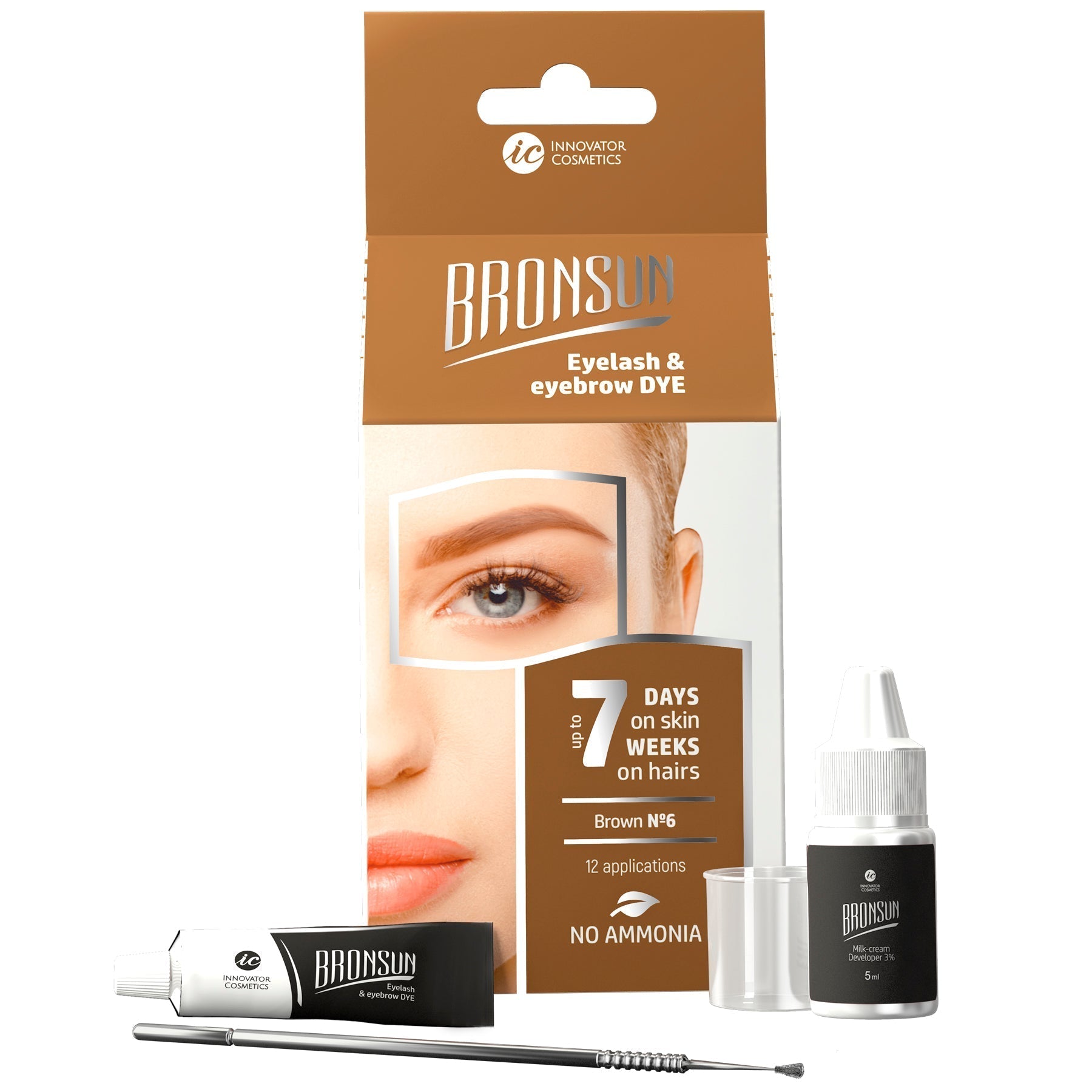 Bronsun Eyelash & Eyebrow Dye Trial Kit #7 Dark Brown