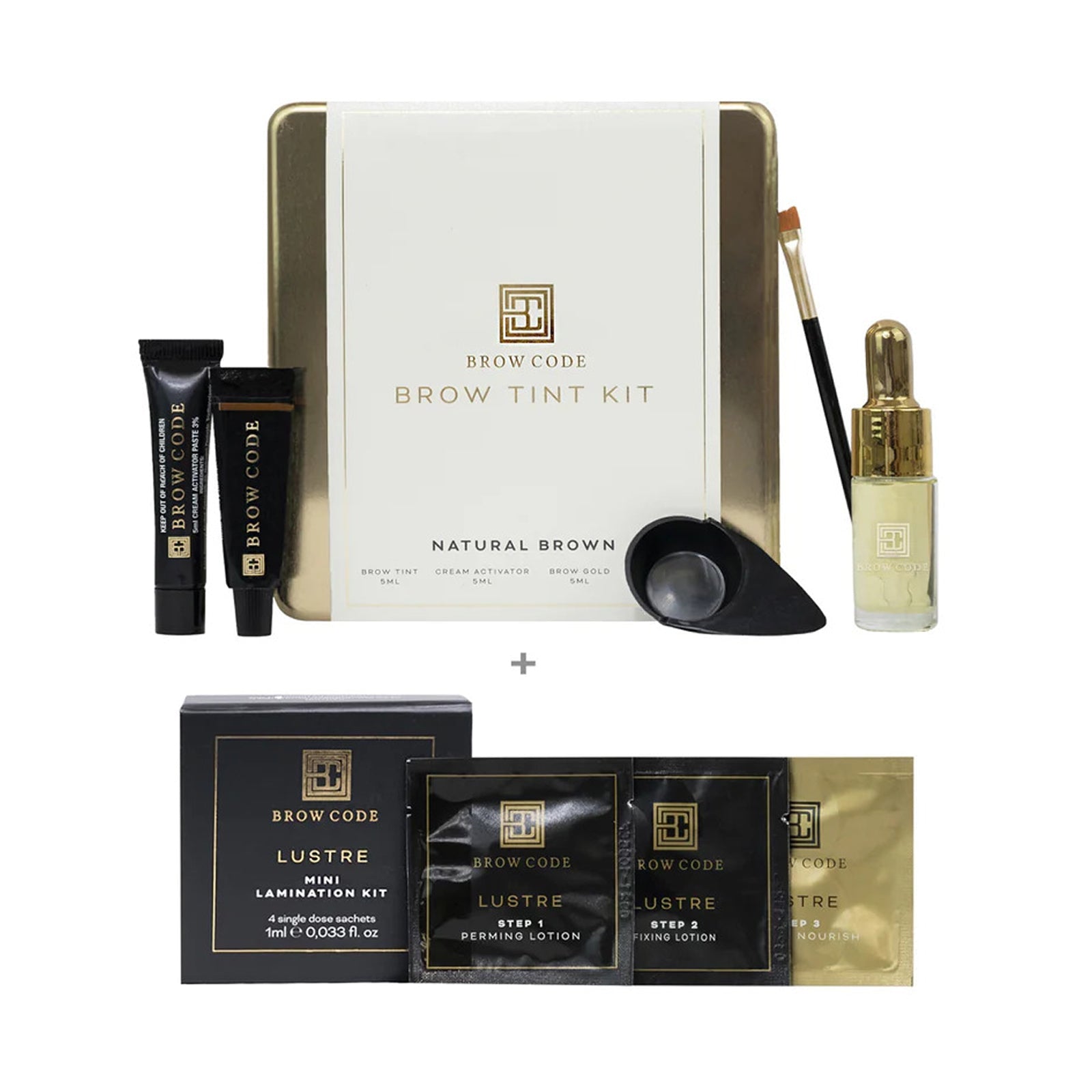 Brow Code At-Home Brow Tint & Lamination Kit Natural Brown
