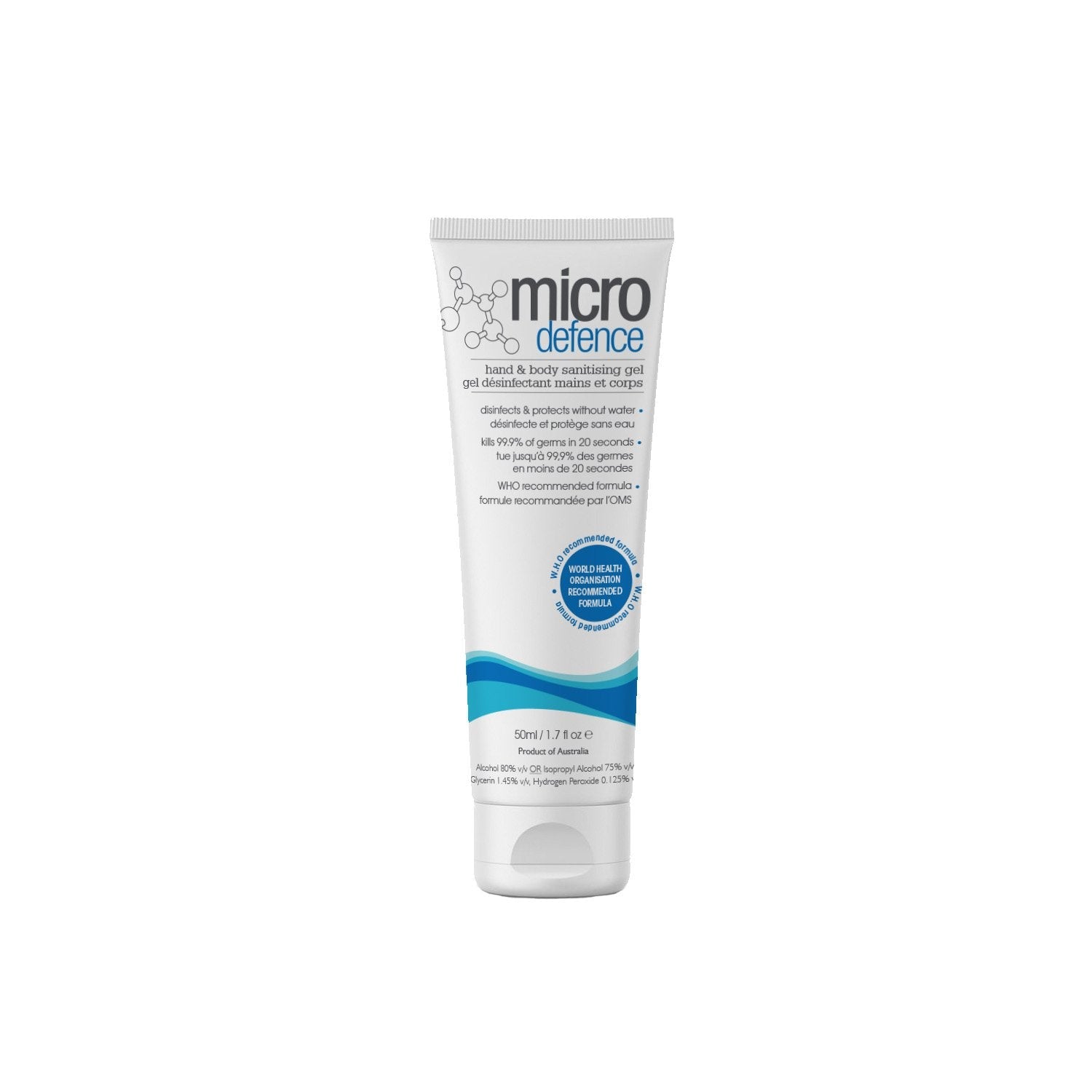 Caronlab Micro Defence Body & Hand Sanitiser Gel 125ml
