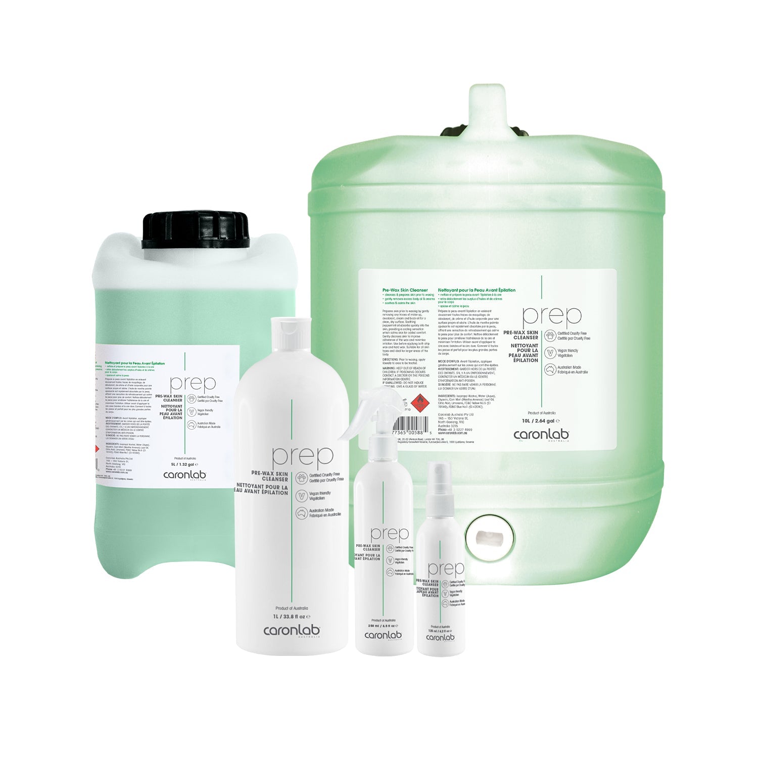 Caronlab Prep Pre-Wax Skin Cleanser 125ml