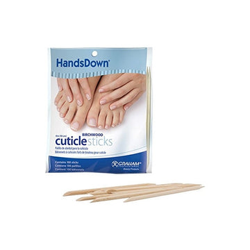 Graham Professional HandsDown Birchwood Cuticle Sticks 4in, 100 pack