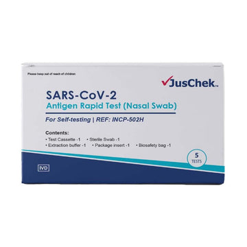JusChek SARS-CoV-2 Antigen Rapid Tests Nasal Swab INCP-502H | ARTG 374574 | TGA Approved
