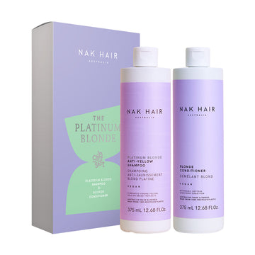 NAK Hair Platinum Blonde Shampoo & Conditioner 375ml Duo Pack