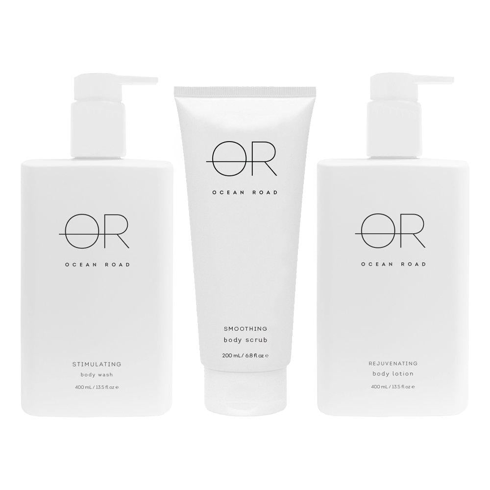 Ocean Road White Trio Pack Body Wash, Body Scrub & Body Lotion