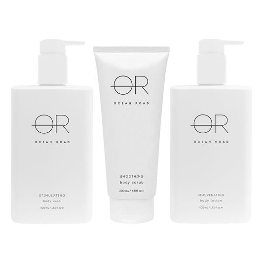 Ocean Road White Trio Pack Body Wash, Body Scrub & Body Lotion