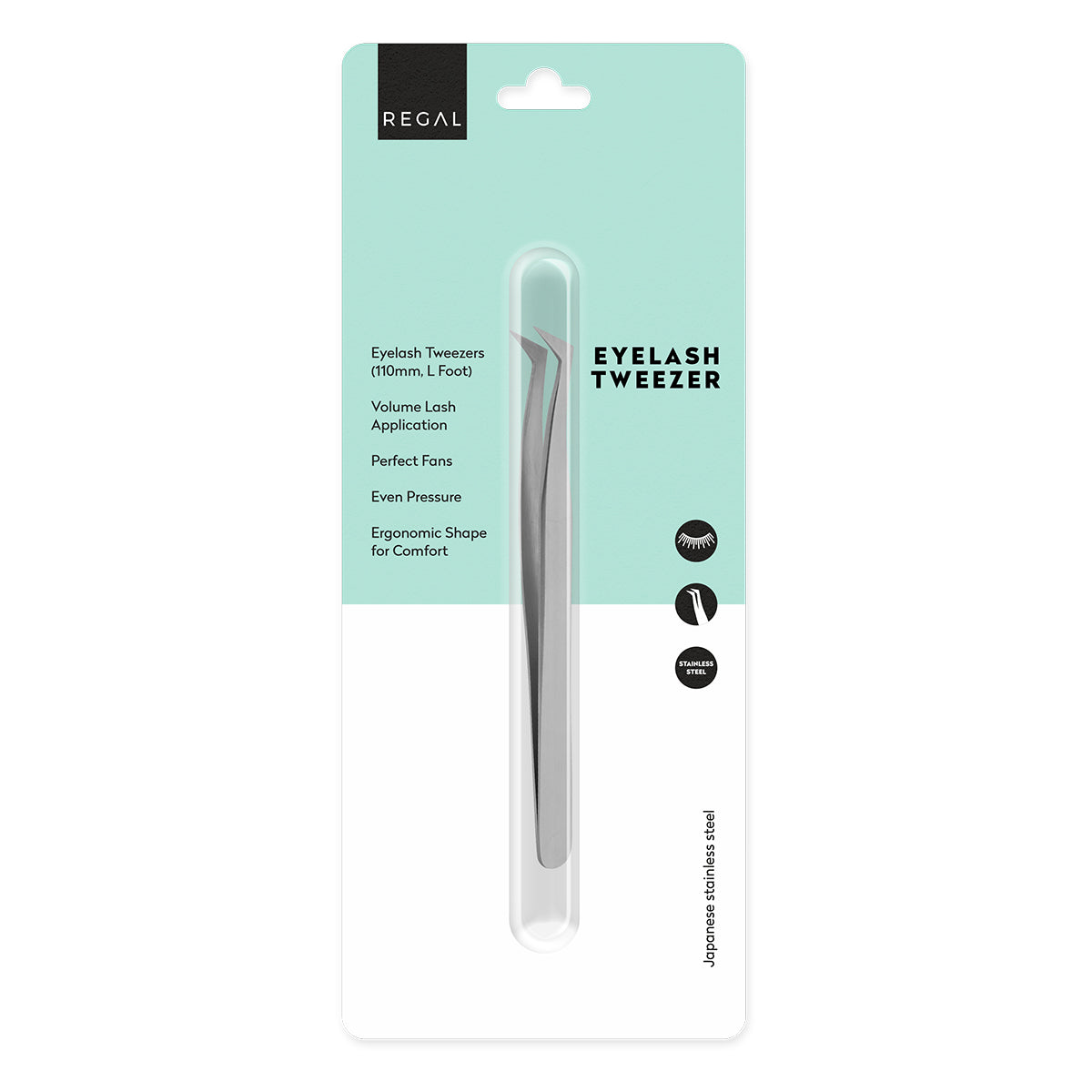 Regal by Anh Sharp L Foot Eyelash Tweezer (Japanese Stainless Steel)