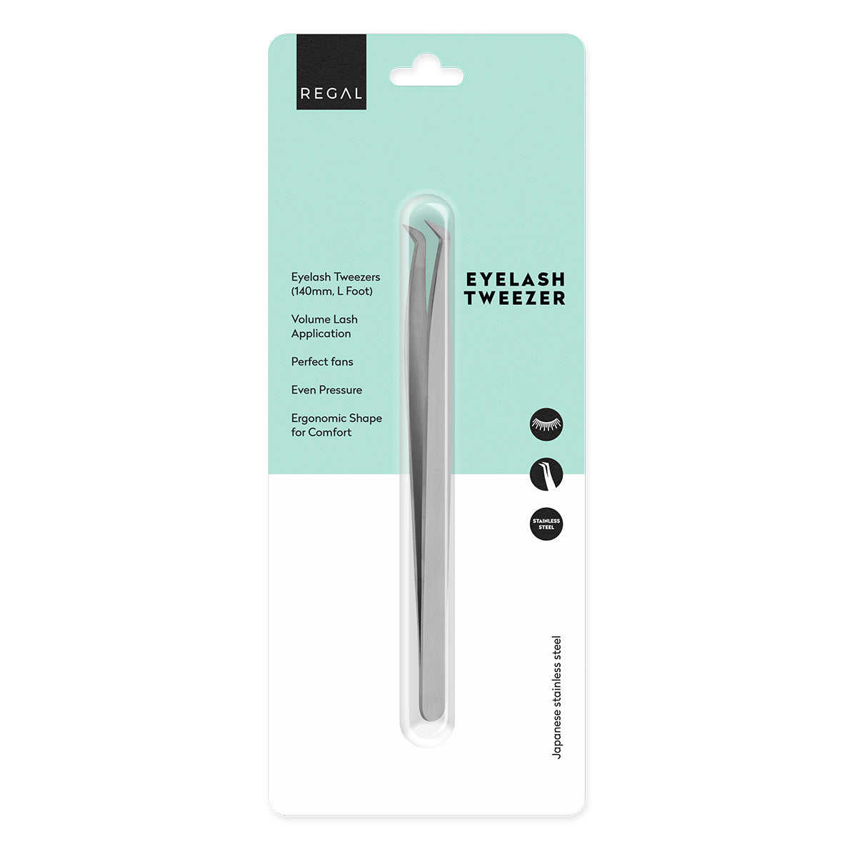 Regal by Anh Soft L Foot Eyelash Tweezer (Japanese Stainless Steel)