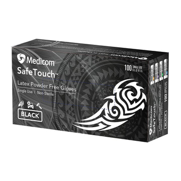 SafeTouch Ultimate Black Latex Exam Gloves
