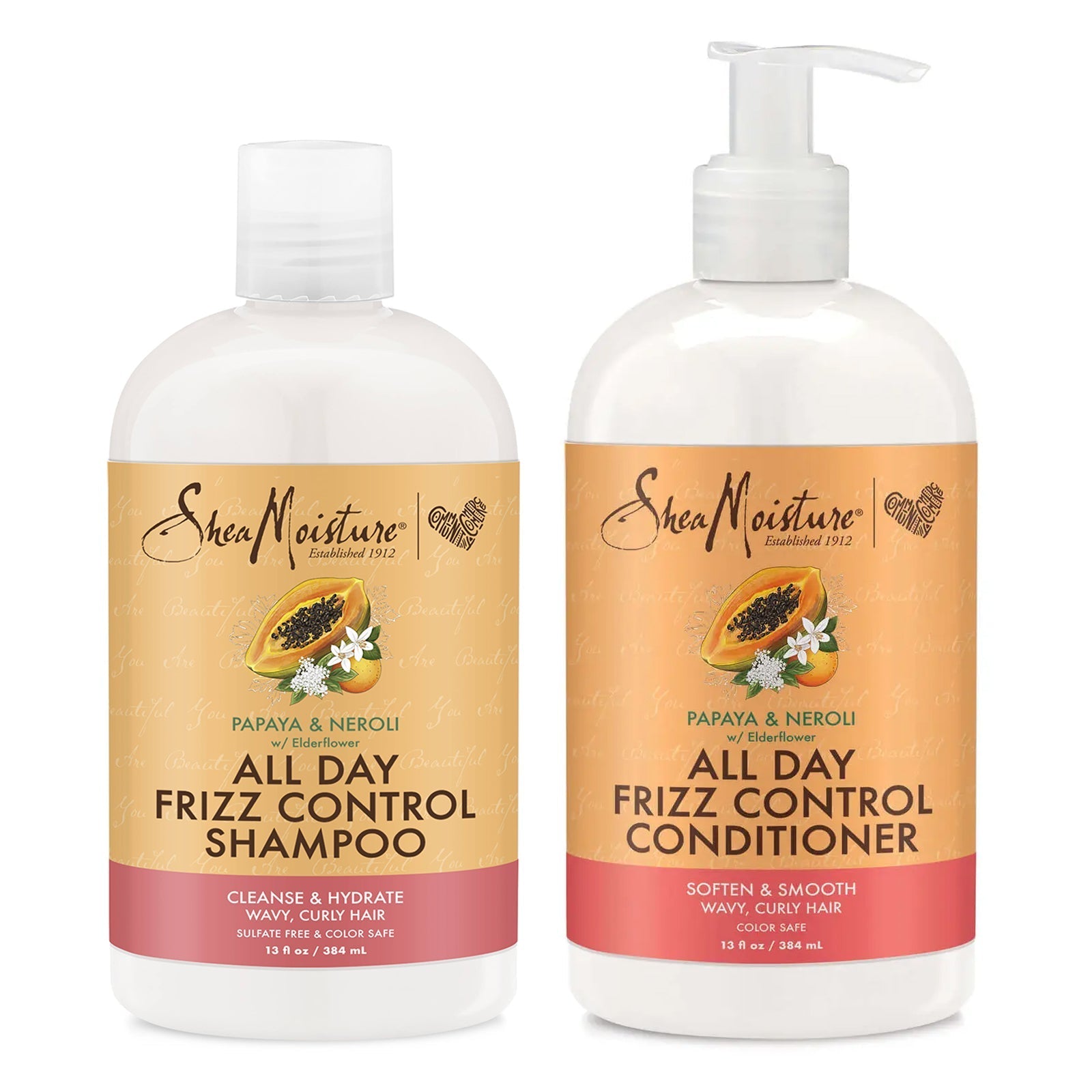 Shea Moisture Papaya & Neroli All Day Frizz Control Shampoo & Conditioner 384ml