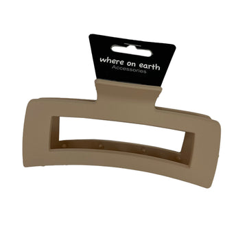 Where on Earth Melrose Rectangular Claw Clip Beige