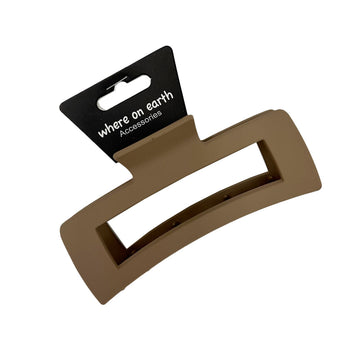 Where on Earth Melrose Rectangular Claw Clip Tan